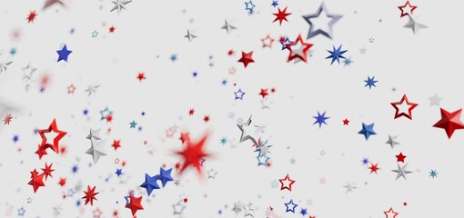 Festive background with 3D stars. Perfect for Independence Day, Memorial Day, or any patriotic celebration.