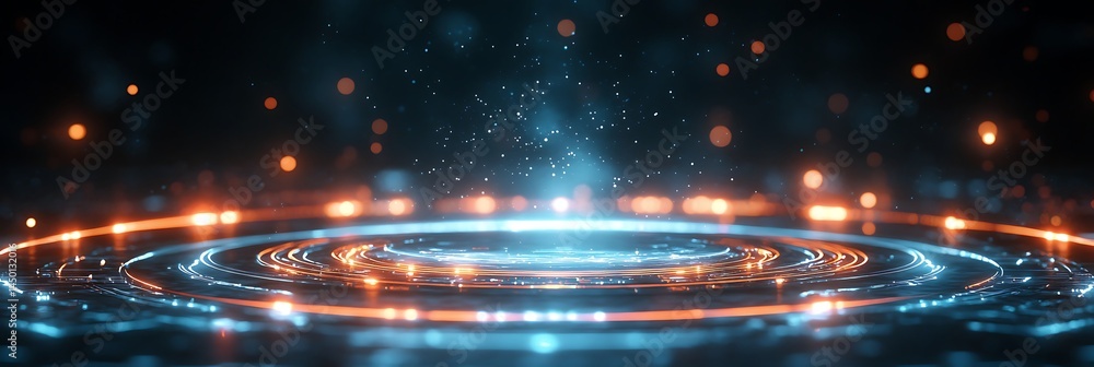 Aufkleber digital realm abstract: a visually stunning digital abstract showcases a futuristic platform with ne