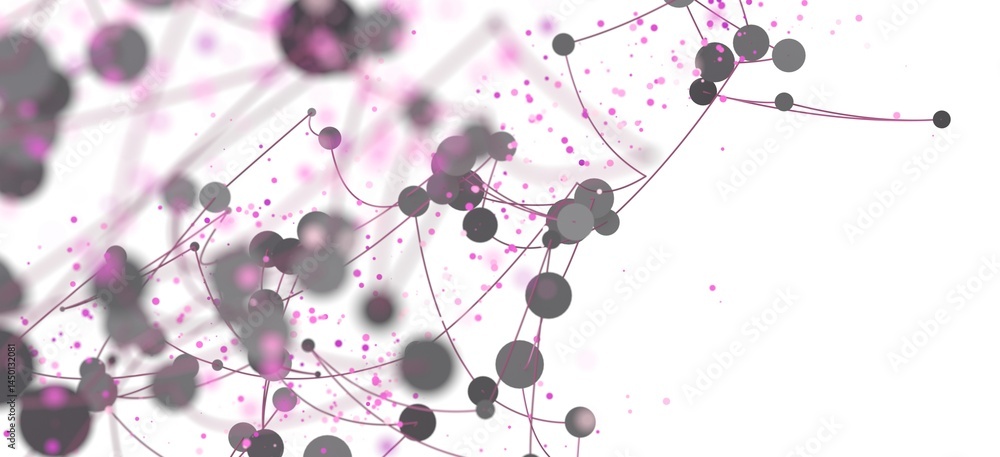 Poster Modern abstract background with connected dots and lines. Ideal for technology, science, and network concepts.