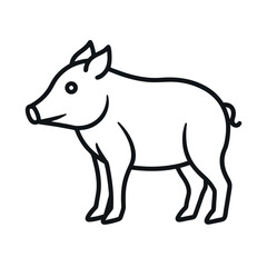 Wild Boar Minimalist Wildlife Line Sketch