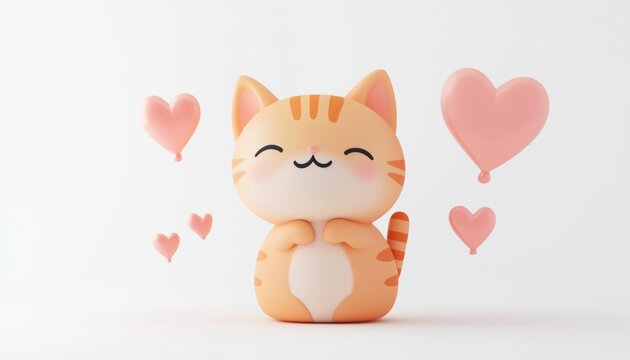 Adorable Cat Illustration: Perfect For Valentine'S Card And Nursery Art For Cat Lovers Who Love Watercolor!