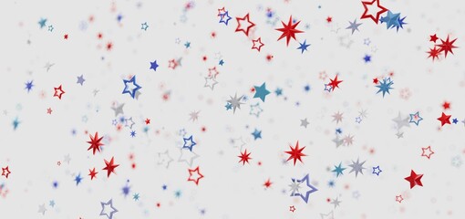 Festive background with red, white, and blue stars. Perfect for 4th of July, Memorial Day, or other patriotic events.