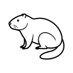 North American Beaver Line Art Vector