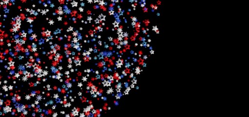 Red, white, and blue stars on black. Perfect for Independence Day designs.