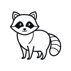 Raccoon Minimalist Wildlife Line Art