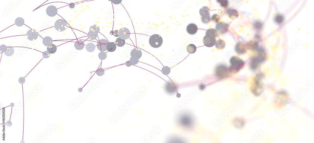 Fototapete Stock photo of abstract network connection with dots and lines. Ideal for technology, communication, and connection concepts.