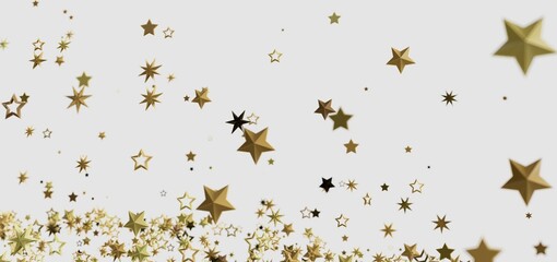 Shimmering gold stars on white. Perfect for holidays, celebrations, and more!