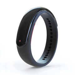 Smart Wearable Health Device, Such As A Wristband Or Smart Ring, Showing Biometric Data Tracking Like Heart Rate And Oxygen Levels, Isolated On A White Background. --V 