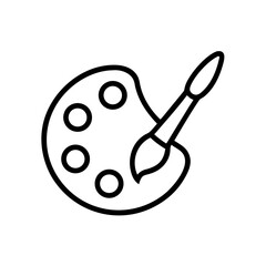 Icon of paintbrush and palette for World Teacher's Day  