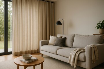 Cozy minimalist living room design.