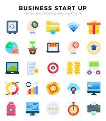 Business Start Up icons set. Vector illustration.
