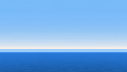 Obraz premium Calm Empty Ocean Horizon Under A Clear Blue Sky