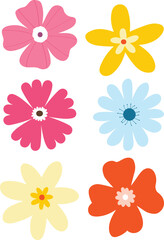 flower icon vector flat design set collection