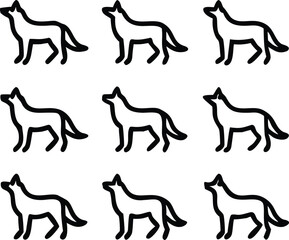 "Wolf Silhouette Vector Collection Featuring Howling, Tribal, and Wilderness Scenes for Logos, Tattoos, and Outdoor Art"