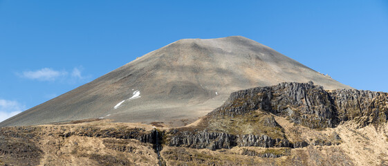 High Resolution view of M&aelig;lifell volcano in the Sta&eth;arsveit region on the Sn&aelig;fellsnes Peninsula in Western Iceland. 