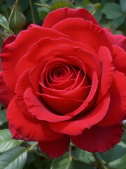 Big red rose flower isolated