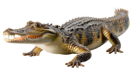 Naklejka premium Apex Predator: Captivating close-up of a formidable crocodile, a symbol of raw power and untamed wilderness, revealing intricate textures and nature's ruthless design.