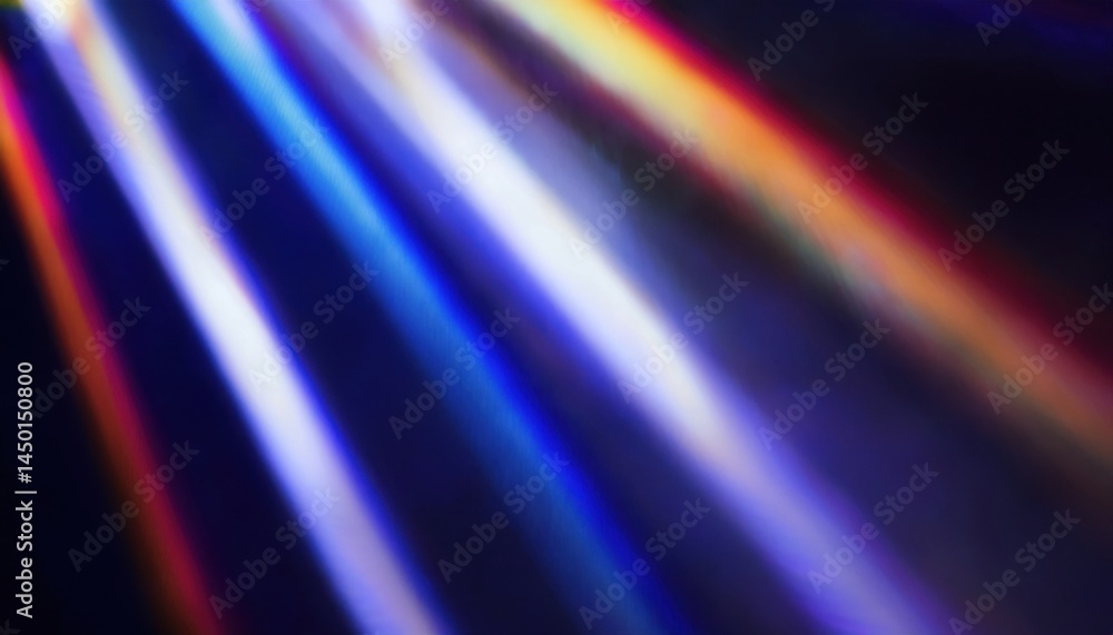 Poster vivid light beam abstract with prism effect and dark gradient background for digital art, branding, 
