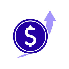 Icon a growth arrow, isolated against a clean background.