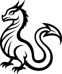 Basilisk (Mythical) icon line art vector on transparent background