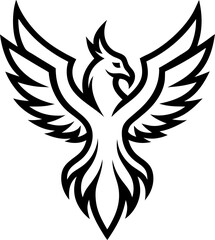 Phoenix (Mythical) icon line art vector on transparent background