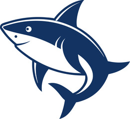 Megalodon (Extinct) icon line art vector on transparent background