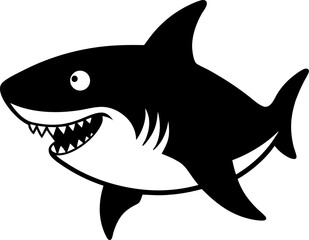 Megalodon (Extinct) icon Silhouette vector on transparent background