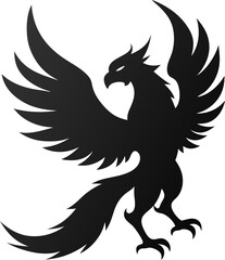 Phoenix (Mythical) icon Silhouette vector on transparent background