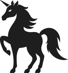 Unicorn (Mythical) icon Silhouette vector on transparent background