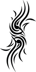 Obraz premium Tribal tattoo design with black vector wings and dragon silhouette art