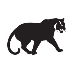 tiger black silhouette vector, Simple silhouette Design vector icon with white background