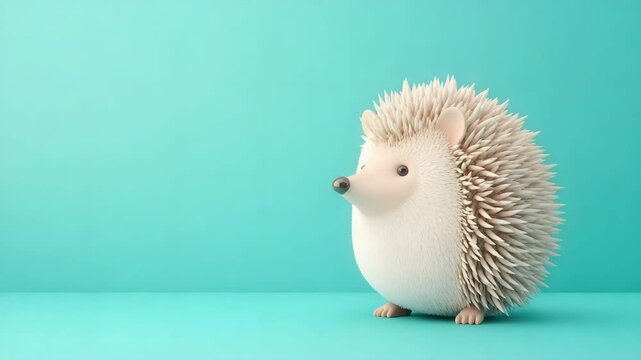 Cute hedgehog on a blue background showcasing adorable features and texture