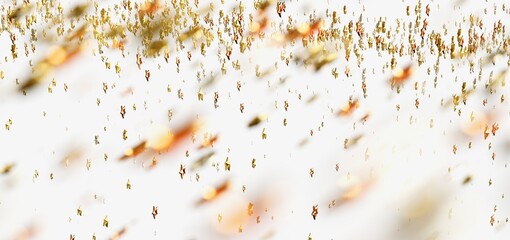 Sparkling gold stars falling on white. Festive, celebratory backdrop.