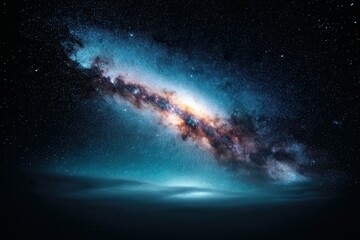 Naklejka premium Mystical view of galaxy night sky with vibrant colors