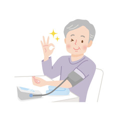 Fototapeta premium 血圧を測るシニア男性