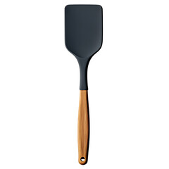 Fototapeta premium Gray silicone spatula with wooden handle on transparent background