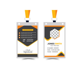 Modern Employee ID Badge Design Template.This is a professional, modern design template for an employee ID badge.
