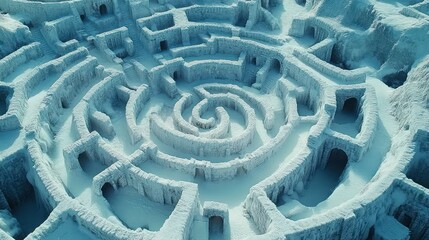 Frozen spiral maze