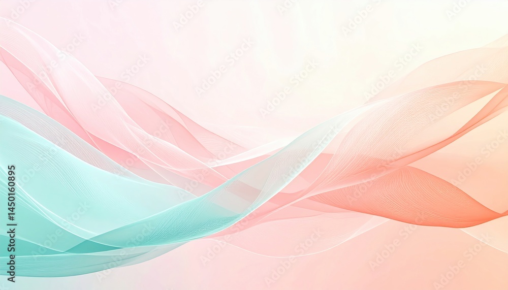 Poster flowing abstract patterns in soft pastel colors digital art modern design serene environment aesthet
