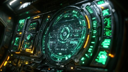 Futuristic cockpit dashboard