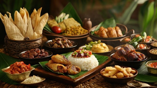 Diverse array of Sri Lankan dishes