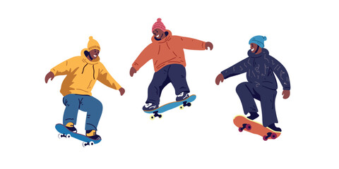 Fototapeta premium trio of skaters