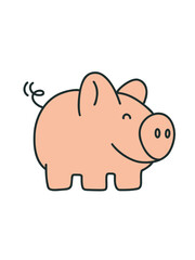 financial cartoon symbol , piggy bank vector