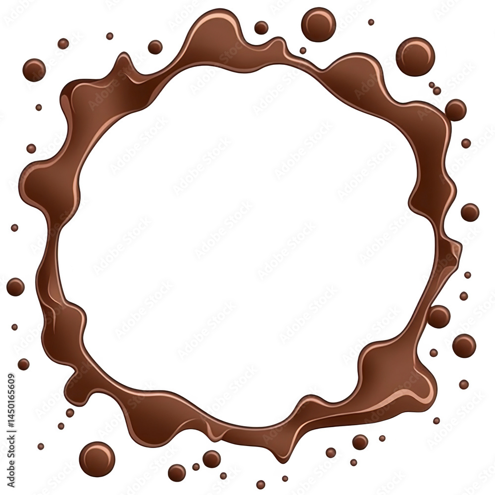 Aufkleber circular splash of chocolate with droplets creates dynamic and appetizing design, perfect for food r