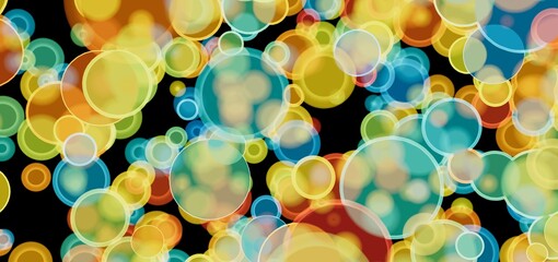 Vibrant, colorful abstract background with overlapping translucent bubbles. Perfect for websites, presentations, and mor © vegefox.com