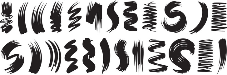 set of vector brush strokes
