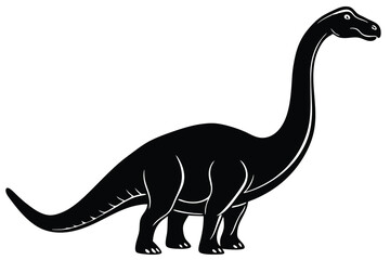 brachiosaurus silhouette vector illustration
