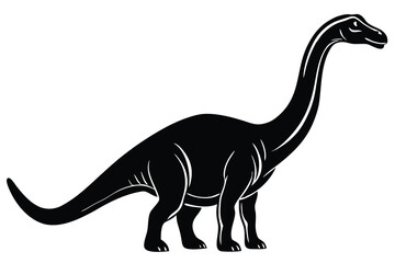 brachiosaurus silhouette vector illustration