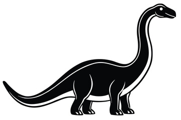 brachiosaurus silhouette vector illustration
