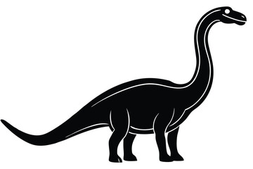 brachiosaurus silhouette vector illustration